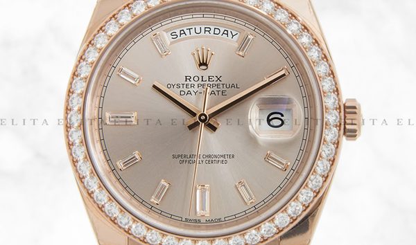 Rolex Day-Date 40 228345RBR-0007 Everose Gold Diamond Set Sundust Dial, Diamond Bezel (11118485)