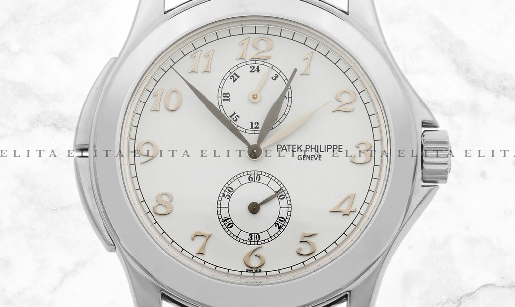 Patek Philippe Complications Calatrava  Travel Time 5134G-001 White Gold White Dial
