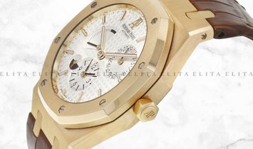 Audemars Piguet Royal Oak 26120OR.OO.D088CR.01 Rose Gold Silver Tapisserie Dial Leather Band