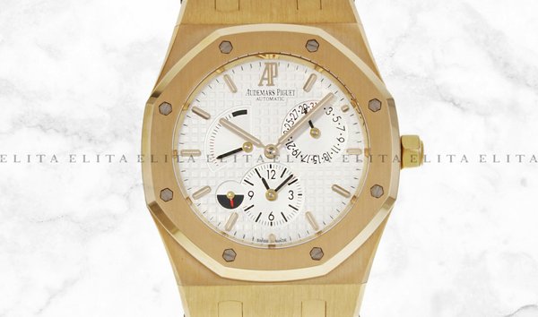 Audemars Piguet Royal Oak 26120OR.OO.D088CR.01 Rose Gold Silver Tapisserie Dial Leather Band (11135173)