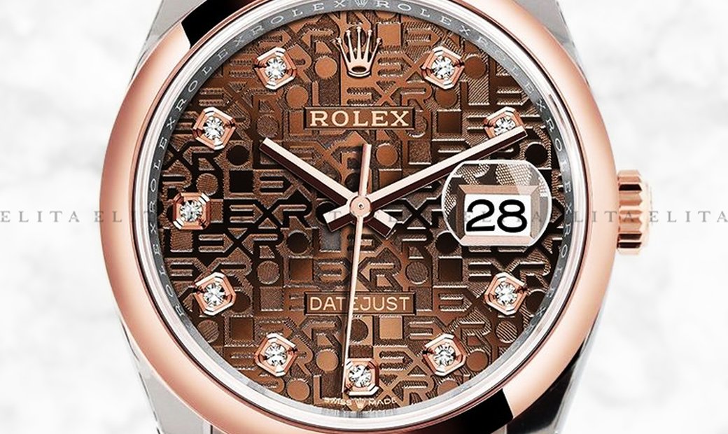Rolex Datejust 36 126201-0025 Everose Rolesor Diamond, Chocolate Jubilee Dial, Jubilee Bracelet