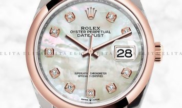 Rolex Datejust 36 126201-0021 Everose Rolesor Diamond, White Mother of Pearl  Dial Jubilee Bracelet