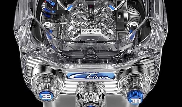 Jacob & Co. 捷克豹 Bugatti Chiron Sapphire 16 Cylinder Piston Engine Tourbillon (11148206)