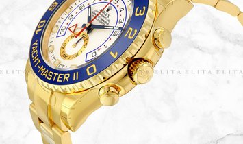 Rolex Yacht Master II 116688-0002 18K Yellow Gold Blue Ceramic Bezel White Dial
