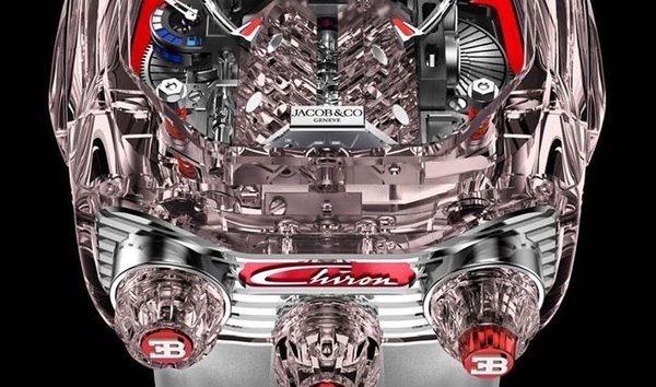 Jacob & Co. 捷克豹 Bugatti Chiron Sapphire 16 Cylinder Piston Engine Tourbillon (11148205)