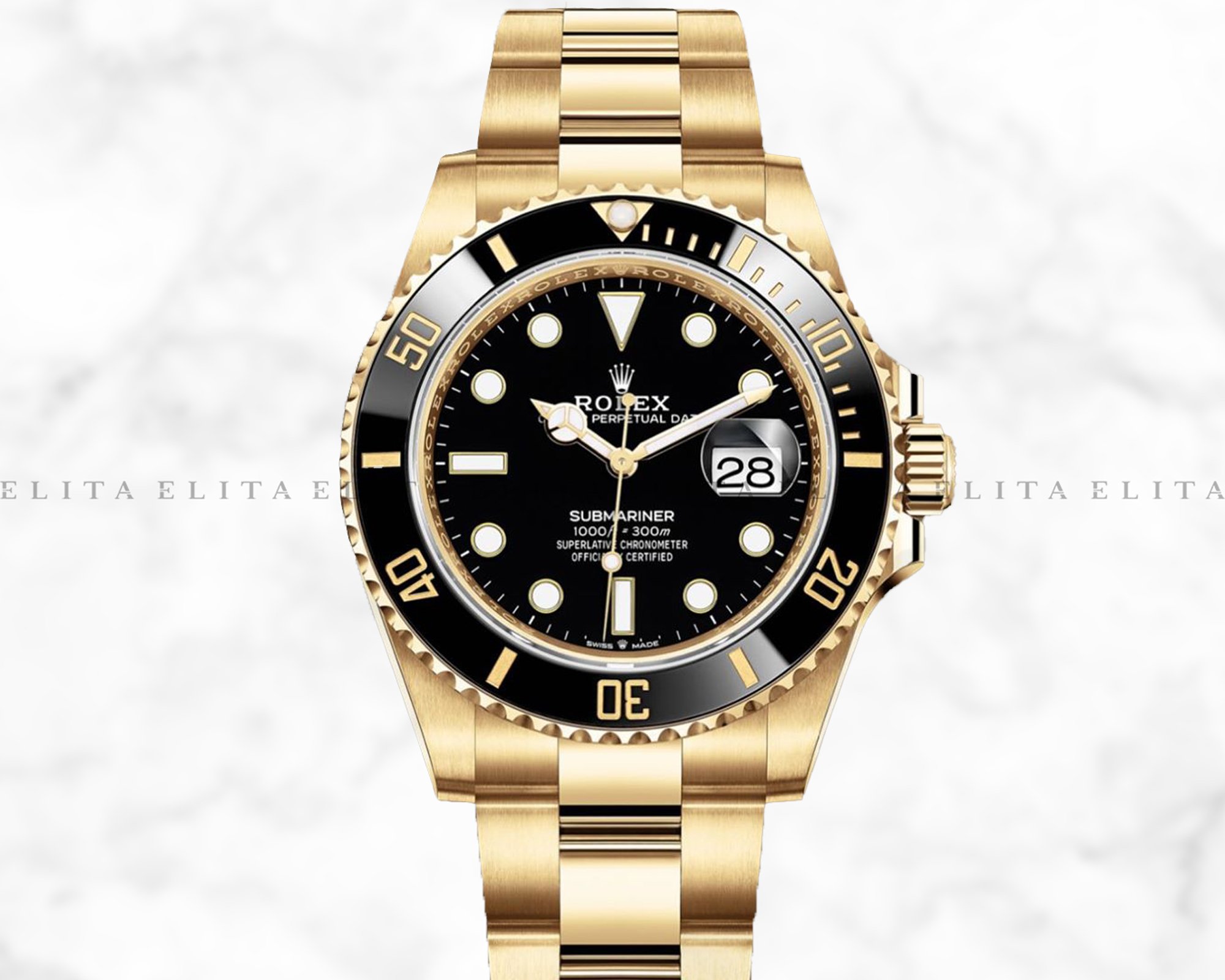 gold submariner black dial