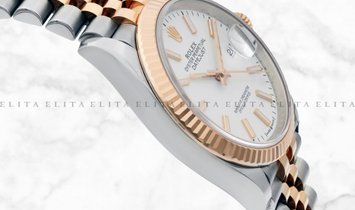Rolex Datejust 36 126231-0017 Everose Gold and Oystersteel White Dial Jubilee Bracelet