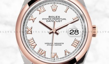 Rolex Datejust 36 126201-0015 Everose Rolesor White Dial Roman Numerals Jubilee Bracelet