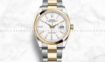 Rolex Datejust 36 126203-0020 Oystersteel and Yellow Gold White Dial Oyster Bracelet