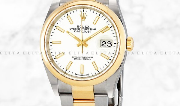 Rolex Datejust 36 126203-0020 Oystersteel and Yellow Gold White Dial Oyster Bracelet (11148912)