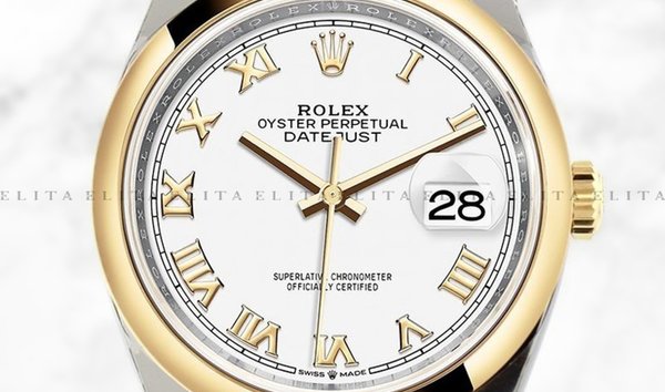 Rolex Datejust 36 126203-0029 Oystersteel and Yellow Gold White Dial Roman Numerals Jubilee Bracelet (11148801)