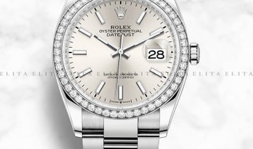 Rolex Datejust 36 126284RBR-0006 White Rolesor Silver Dial Diamond Bezel Oyster Bracelet 