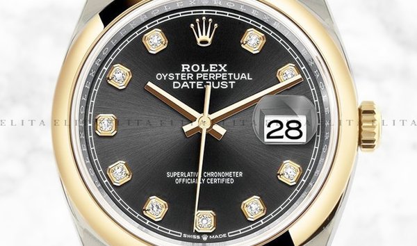 Rolex Datejust 36 126203-0022 Oystersteel and Yellow Gold Diamond Set Black Dial Oyster Bracelet (11156573)