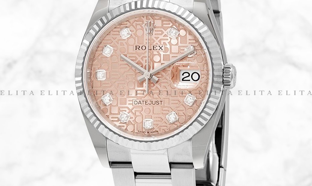 Rolex Datejust 36 126234-0024 White Rolesor Diamond Set Pink Jubilee Design Dial Oyster Bracelet