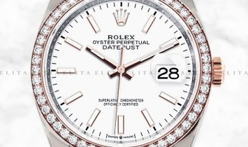 Rolex Datejust 36 126281RBR-0006 Everose Rolesor White Dial Diamond Set Bezel