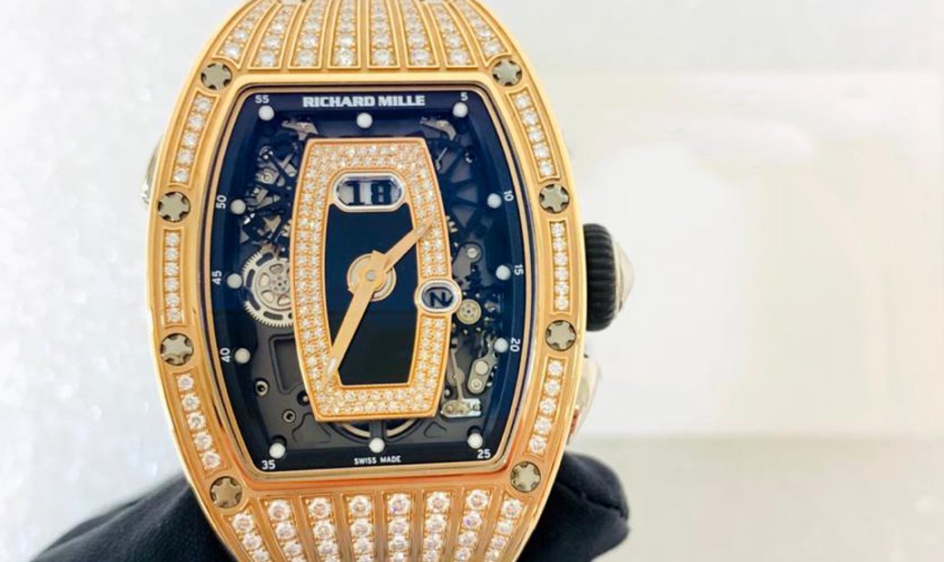 Rm 037 Rose Gold Black Med Set Diamonds 