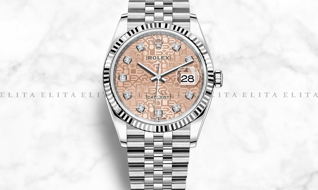 Rolex Datejust 36 126234-0023 White Rolesor Diamond Set Pink Jubilee Design Dial Jubilee Bracelet