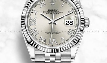 Rolex Datejust 36 126234-0029 White Rolesor Diamond Set Silver Dial Roman Numerals Jubilee Bracelet