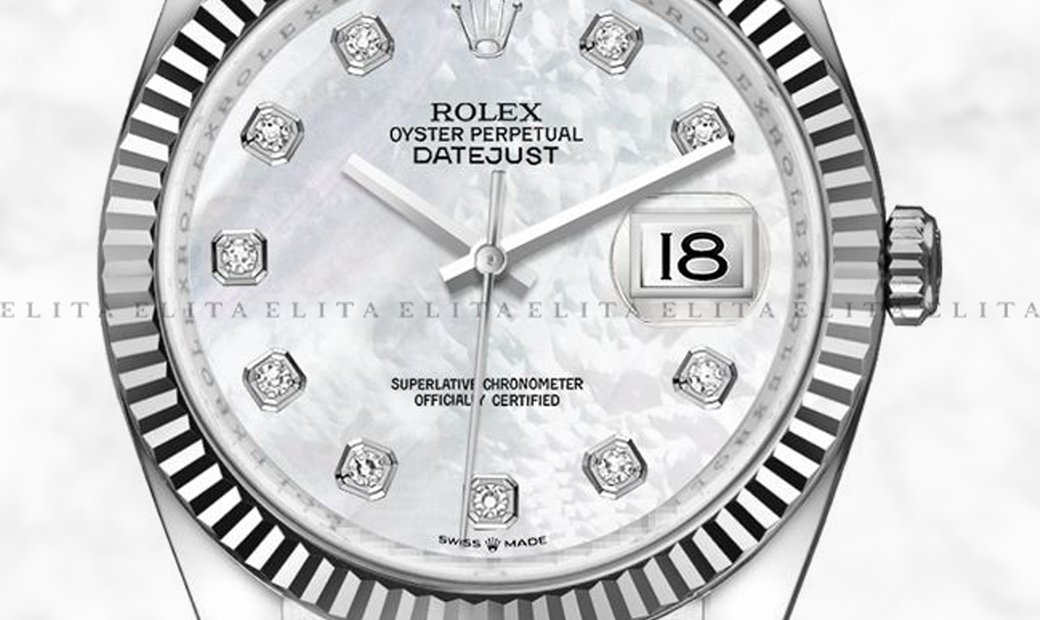 Rolex Datejust 36 126234-0019 White Rolesor Diamond Set White Mother-Of-Pearl Dial