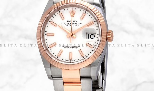 Rolex Datejust 36 126231-0018 Everose Gold and Oystersteel White Dial Oyster Bracelet (11160232)