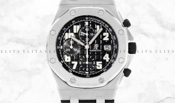 Audemars Piguet Royal Oak Offshore 26170ST.OO.D101CR.03 Steel Black Tapisserie Dial Leather Band (11166382)