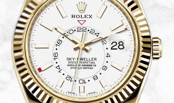 Rolex Sky-Dweller 326238-0006 Yellow Gold White Dial Oysterflex Bracelet
