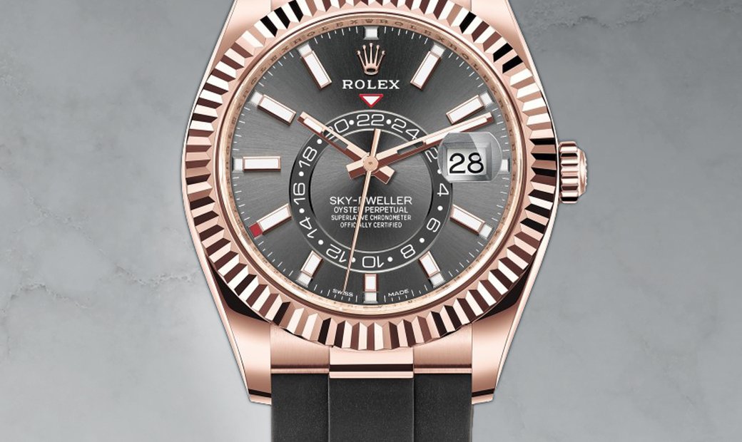 Rolex Sky-Dweller 326235-0006 Everose Gold Dark Rhodium Dial Oysterflex Bracelet