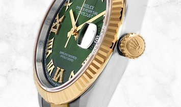 Rolex Datejust 36 126233-0026 Oystersteel and Yellow Gold Diamond Set Olive Green Dial