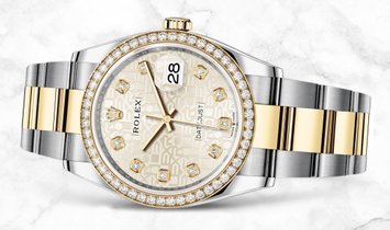 Rolex Datejust 36 126283RBR-0014 Oystersteel and Yellow Gold Diamond Set Silver Jubilee Design Dial