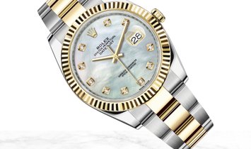 Rolex Datejust 41 126333-0017 Oystersteel and Yellow Gold Diamond Set White Mother of Pearl Dial