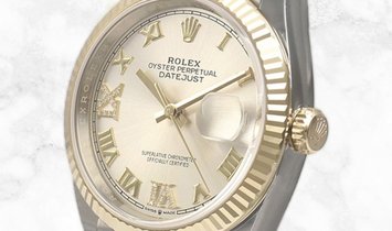 Rolex Datejust 36 126233-0031 Oystersteel and Yellow Gold Diamond Set Silver Dial Roman Numerals