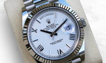 Rolex Day-Date 40 228239-0046 White Gold White Dial with Roman Numerals