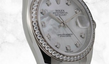 Rolex Datejust 36 126284RBR-0012 White Rolesor Diamond Set White MOP Dial Diamond Bezel