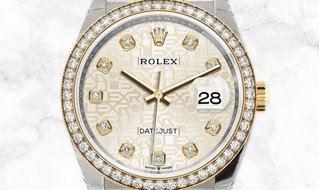 Rolex Datejust 36 126283RBR-0013 Yellow Rolesor Silver Jubilee Dial Diamond Set Bezel