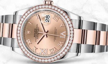 Rolex Datejust 36 126281RBR-0016 Oystersteel and Everose Gold Diamond Set Rose Colour Dial