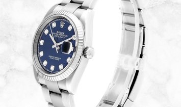 Rolex Datejust 36 126234-0038 White Rolesor Diamond Set Blue Dial Oyster Bracelet