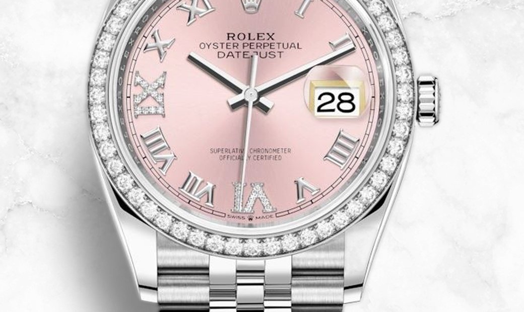 Rolex Datejust 36 126284RBR-0023 White Rolesor Diamond Set Pink Dial Diamond Bezel Jubilee Bracelet