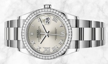 Rolex Datejust 36 126284RBR-0022 White Rolesor Diamond Set Bezel and Silver Dial Oyster Bracelet