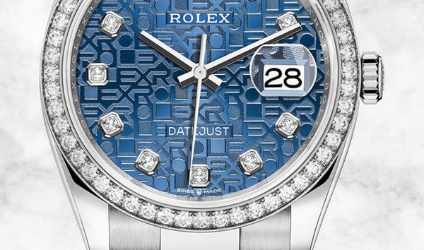 Rolex Datejust 36 126284RBR-0004 White Rolesor Diamond Set Bezel and Blue Jubilee Dial (11202271)