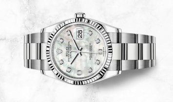 Rolex Datejust 36 126234-0020 White Rolesor Diamond Set White Mother of Pearl Dial 