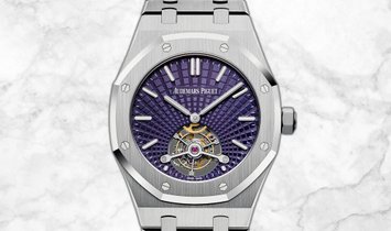 Audemars Piguet 26522ST.OO.1220ST.01 Royal Oak Tourbillon Extra-thin Stainless Steel Purple Dial