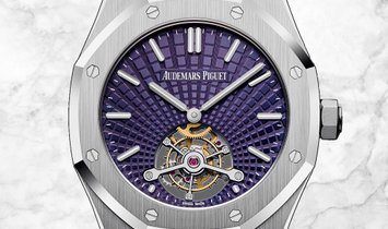 Audemars Piguet 26522ST.OO.1220ST.01 Royal Oak Tourbillon Extra-thin Stainless Steel Purple Dial