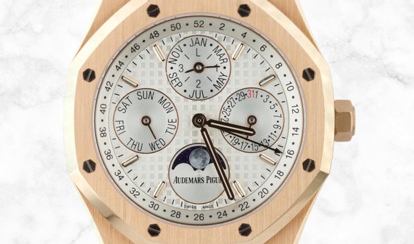 Audemars Piguet 26574OR.OO.1220OR.01 Royal Oak Perpetual Calendar 18K Rose Gold Silver Toned Dial (11229370)