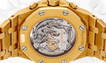 Audemars Piguet Royal Oak Tourbillon Chronograph 25977BA.OO.1205BA.02 Yellow Gold Silver Toned Dial
