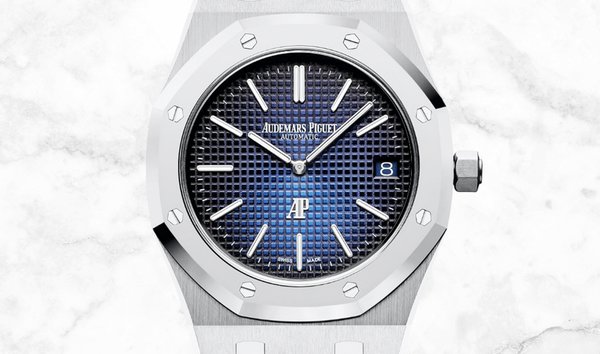 Audemars Piguet 15202IP.OO.1240IP.01 Royal Oak "Jumbo" Extra-Thin Titanium Platinum Smoked Blue Dial (11233149)