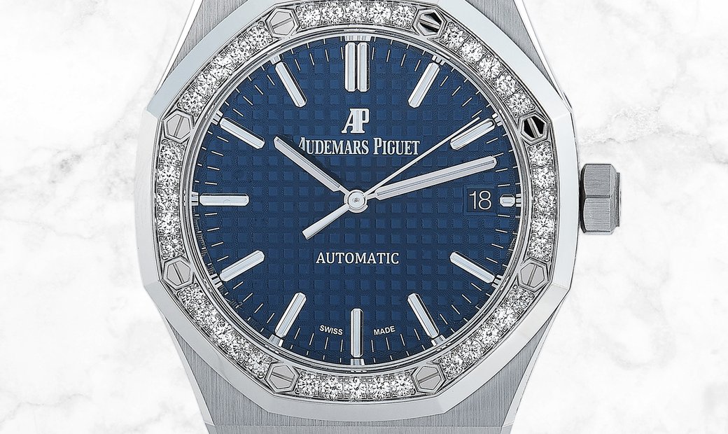 Audemars Piguet 15451ST.ZZ.1256ST.03 Royal Oak Stainless Steel Blue Dial Diamond Set Bezel