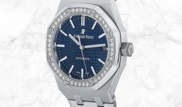 Audemars Piguet 15451ST.ZZ.1256ST.03 Royal Oak Stainless Steel Blue Dial Diamond Set Bezel