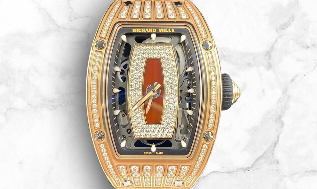 Richard Mille RM 07-01 Red Gold Medium Diamond Set with Jasper and Diamond Centrepiece