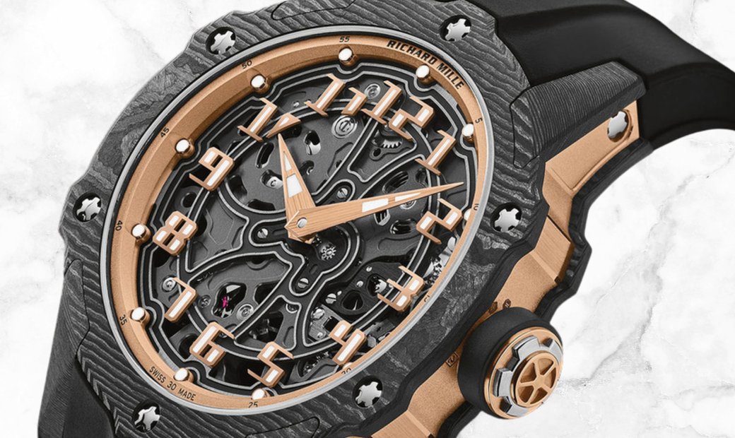 Richard Mille RM 033-02 Extra Flat Round Carbon and Red Gold Arabic Numerals