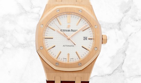 Audemars Piguet 15400OR.OO.D088CR.01 Royal Oak 18K Rose Gold Silver Toned Dial (11238681)